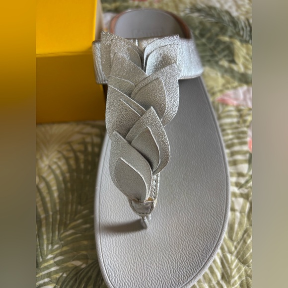 Fitflop Silver Braided Sandals 9 - Picture 2 of 3